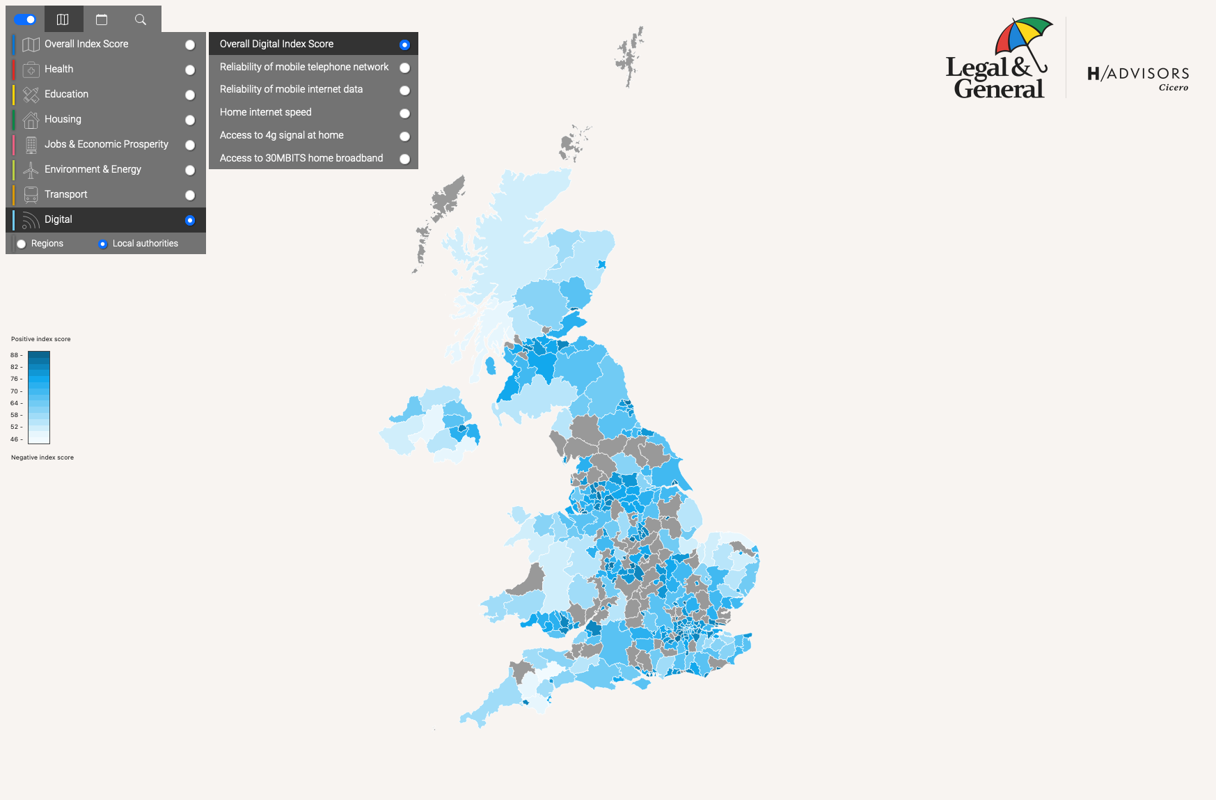 Local authority map